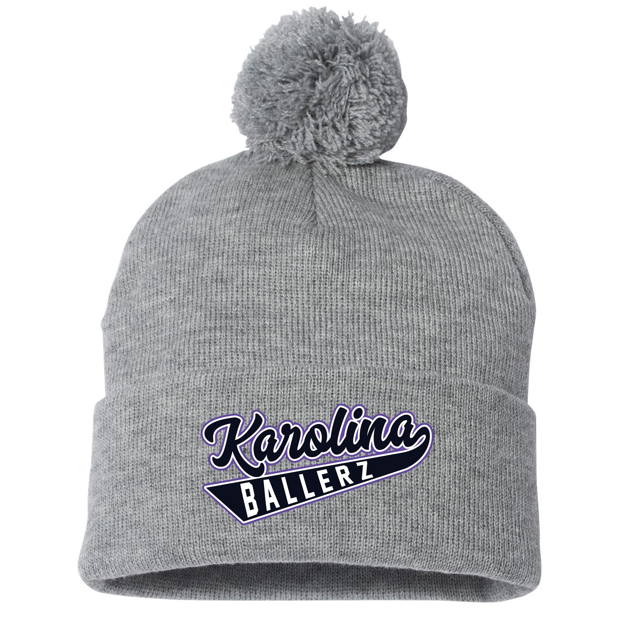 Karolina Ballerz Fastpitch Sportsman 12" Pom-Pom Cuffed Beanie