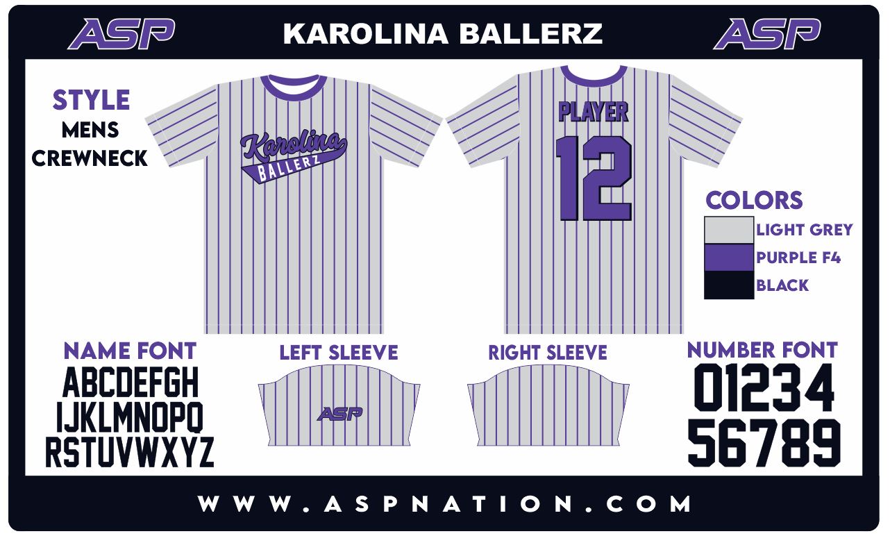 Karolina Ballerz Fastpitch Mens/Boys Full Sublimation Uniform Short Sleeve