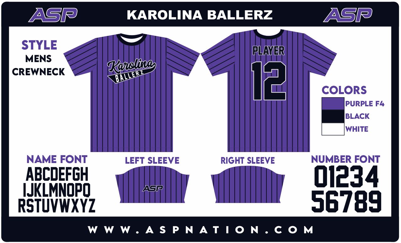 Karolina Ballerz Fastpitch Mens/Boys Full Sublimation Uniform Short Sleeve
