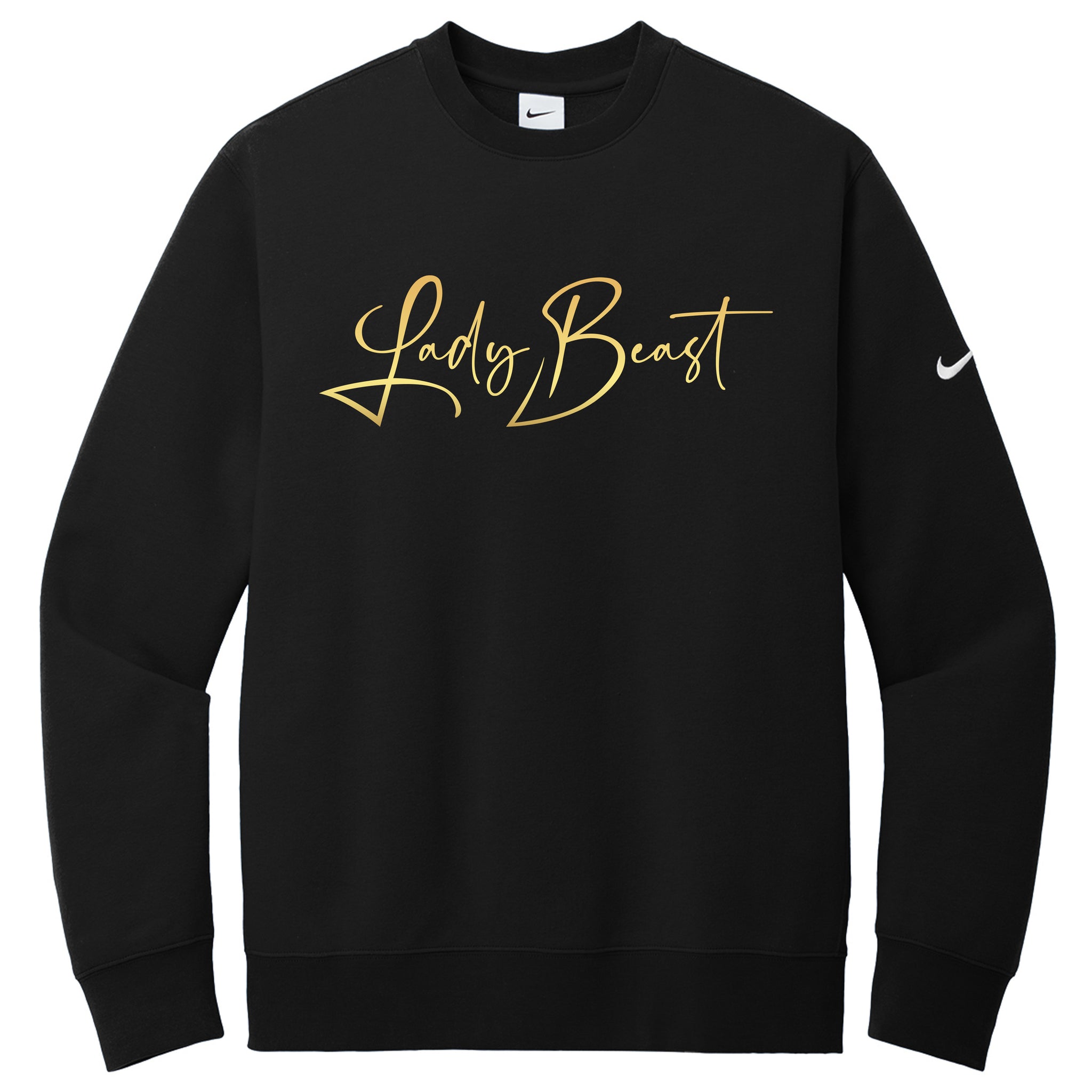 Lady Beast Nike Club Fleece Sleeve Swoosh Crew