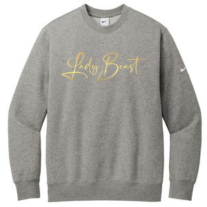 Lady Beast Nike Club Fleece Sleeve Swoosh Crew