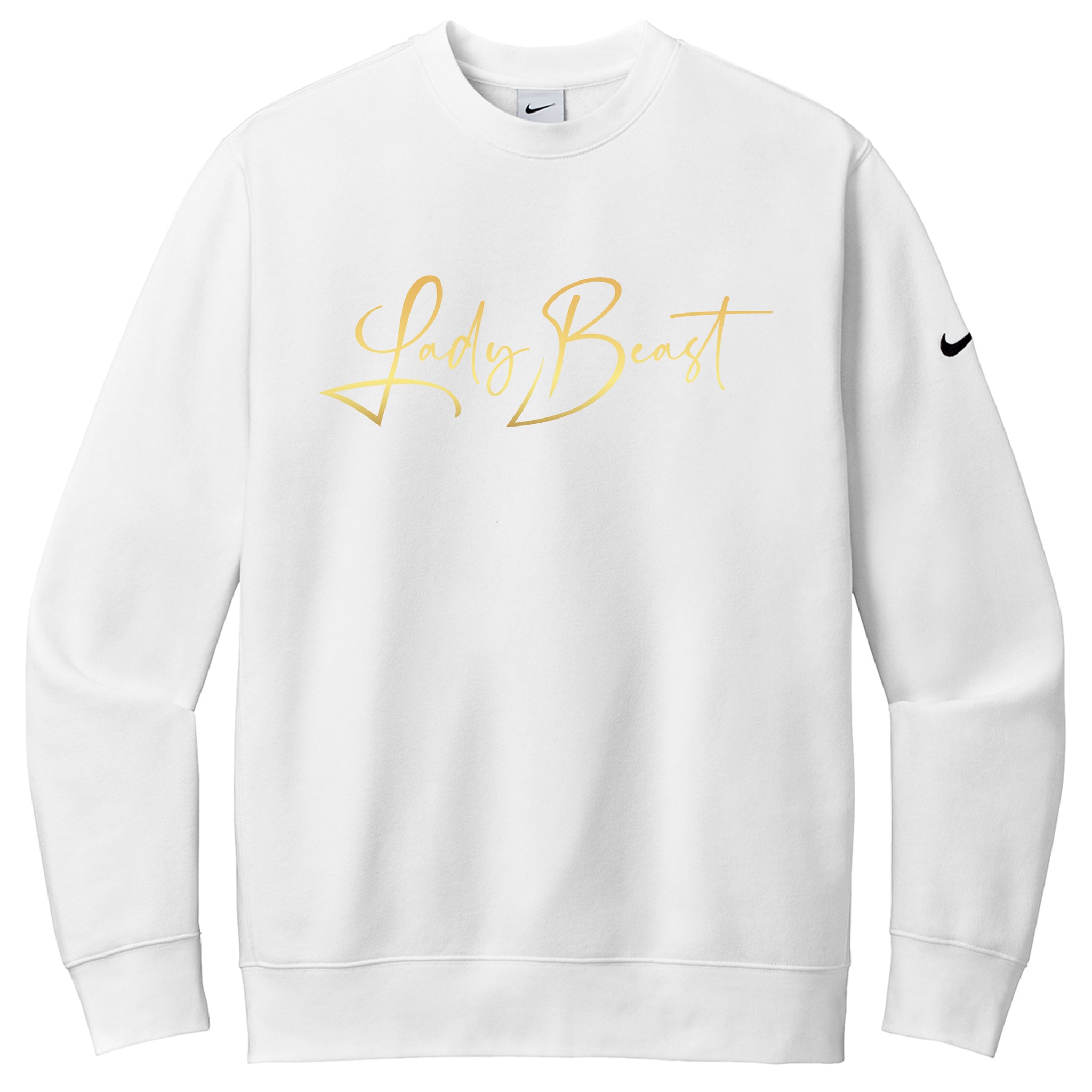 Lady Beast Nike Club Fleece Sleeve Swoosh Crew