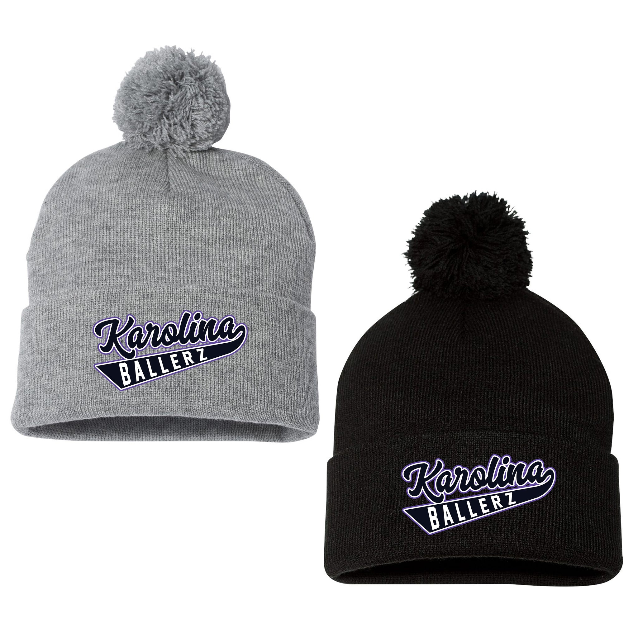 Karolina Ballerz Fastpitch Sportsman 12" Pom-Pom Cuffed Beanie