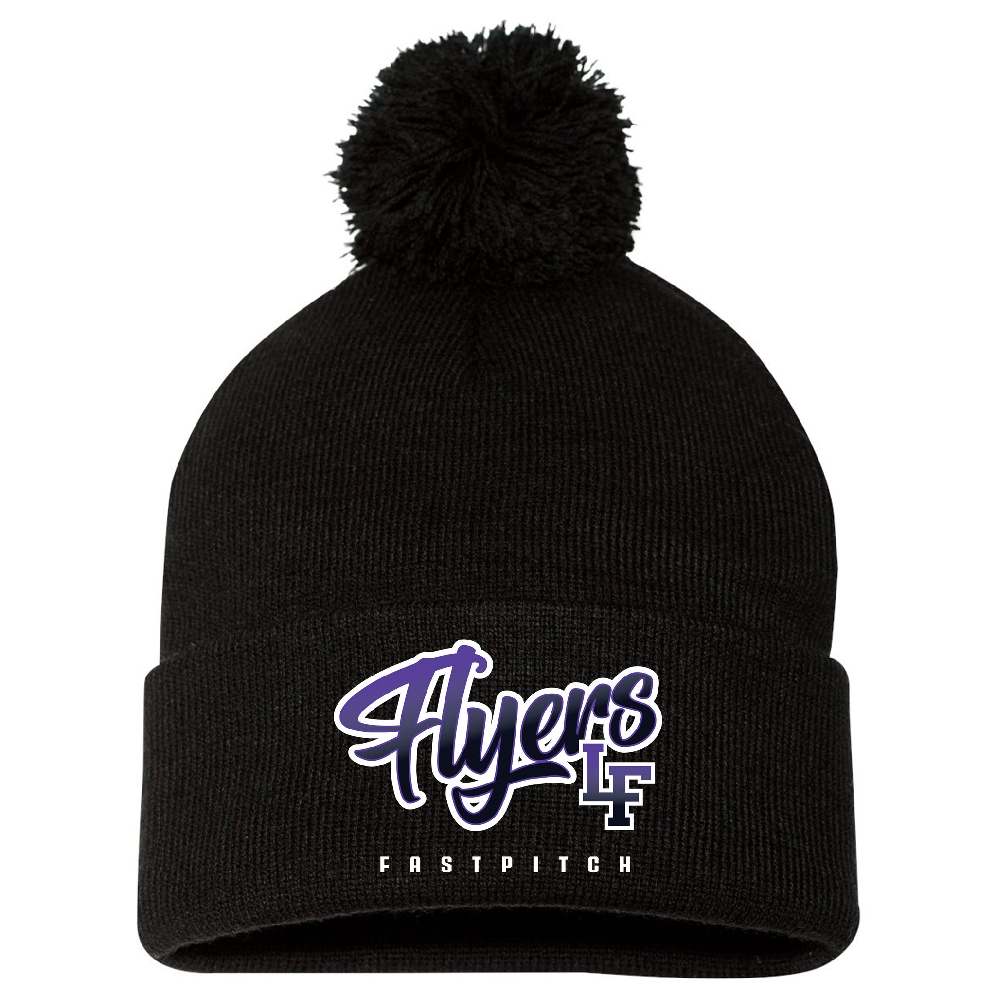 Little Flyers Fastpitch Sportsman 12" Pom-Pom Cuffed Beanie