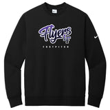 Little Flyers Fastpitch Nike Club Fleece Sleeve Swoosh Crew