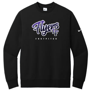 Little Flyers Fastpitch Nike Club Fleece Sleeve Swoosh Crew