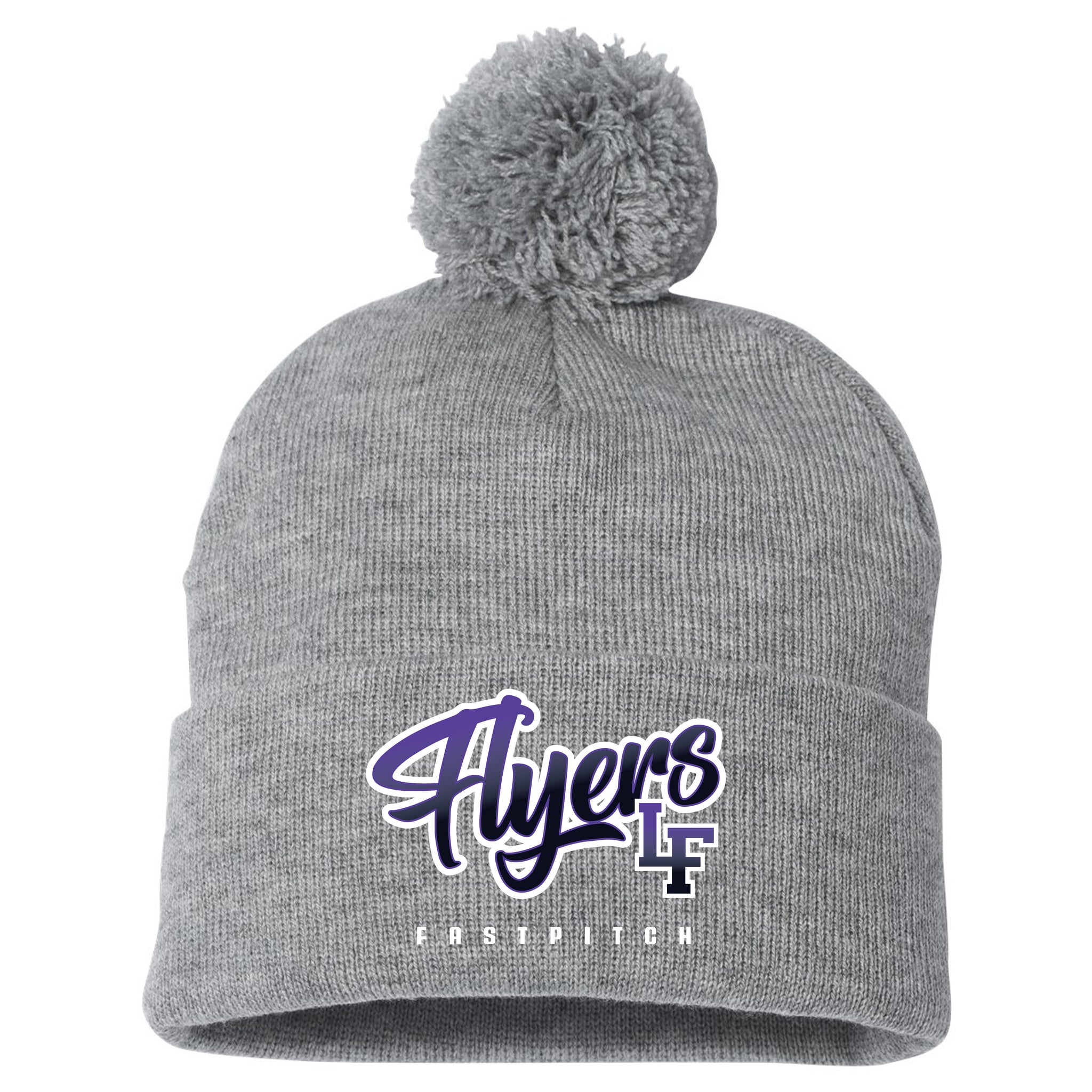 Little Flyers Fastpitch Sportsman 12" Pom-Pom Cuffed Beanie