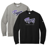 Little Flyers Fastpitch Nike Club Fleece Sleeve Swoosh Crew