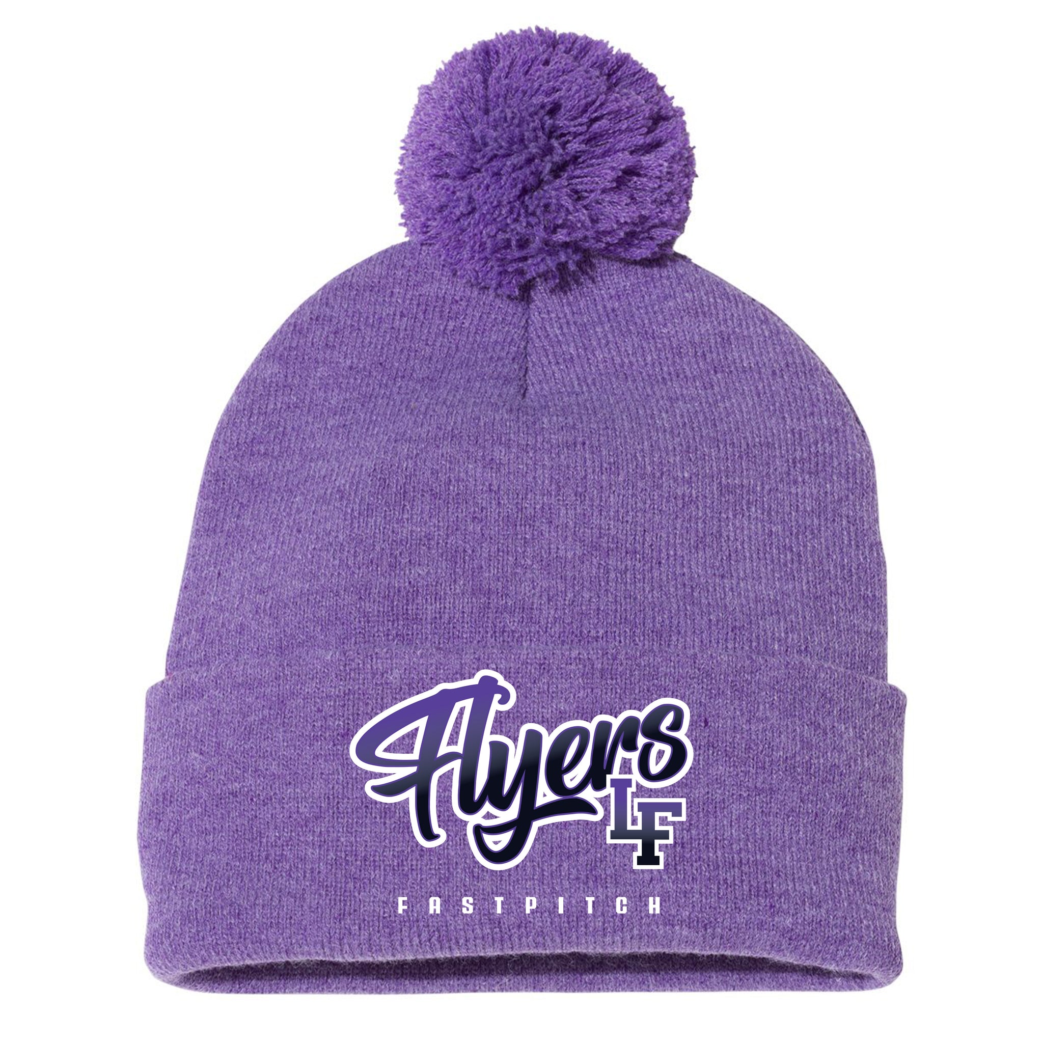 Little Flyers Fastpitch Sportsman 12" Pom-Pom Cuffed Beanie