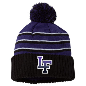 Little Flyers Fastpitch 134 Striped Beanie w/Cuff & Pom