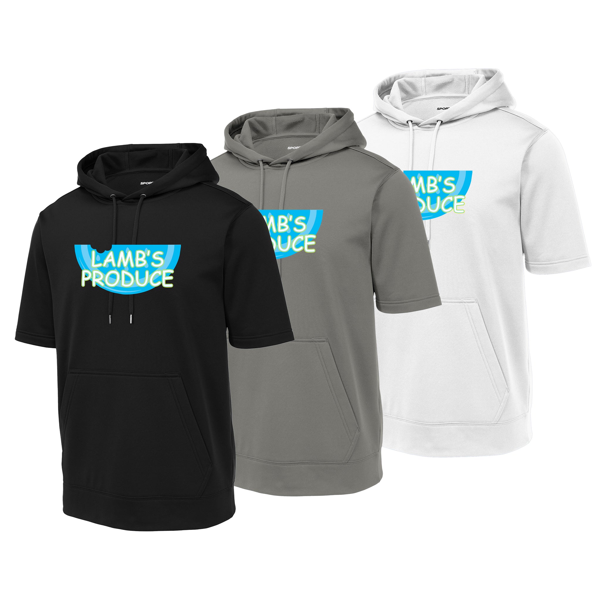 Lamb's Produce Slowpitch Sport-Tek ® Sport-Wick ® Fleece Short Sleeve Hooded Pullover