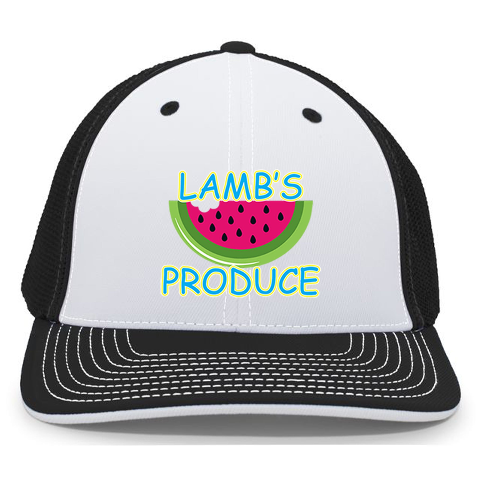 Lamb's Produce Slowpitch 404M Pacific Headwear Trucker Pacflex Cap