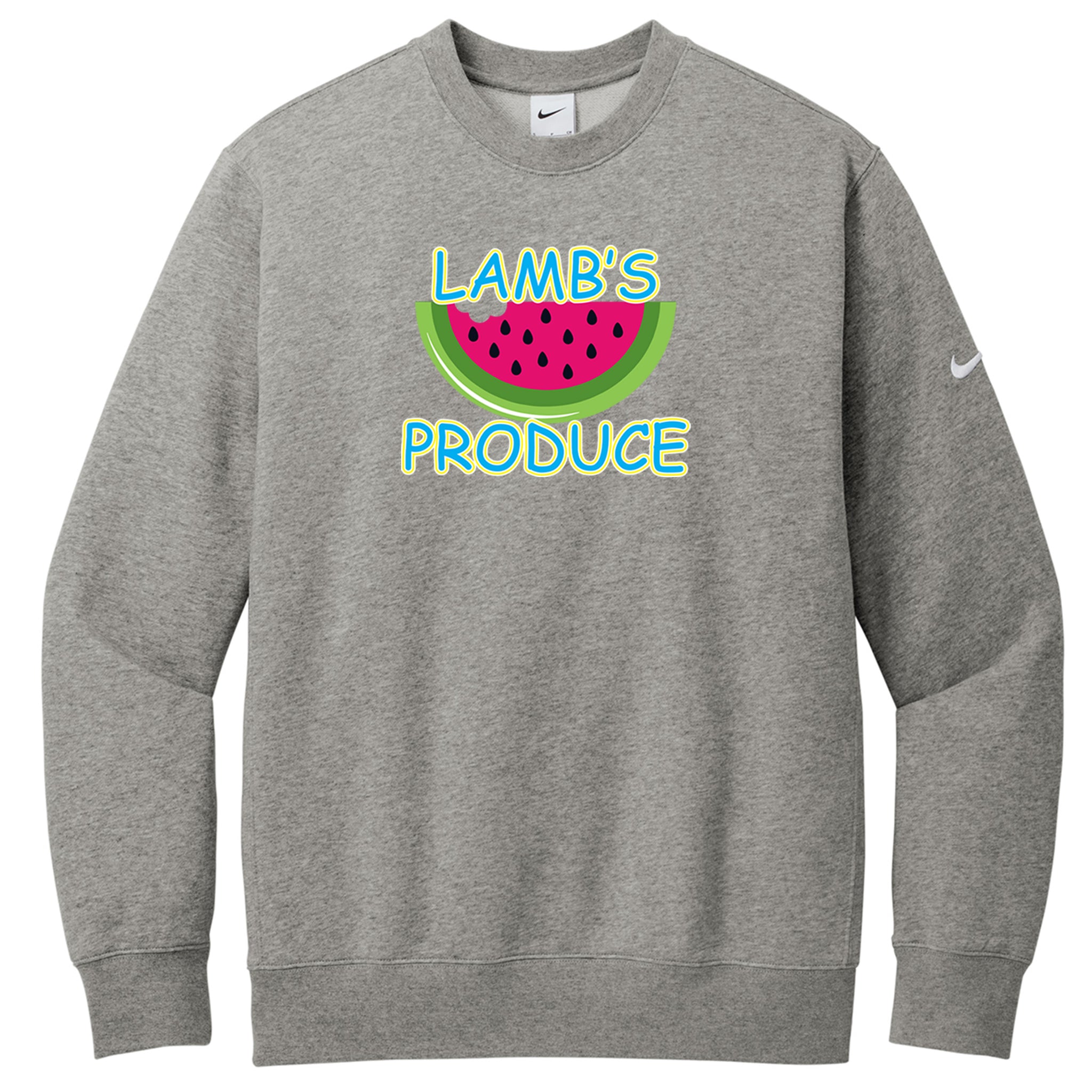 Lamb's Produce Slowpitch Nike Club Fleece Sleeve Swoosh Crew
