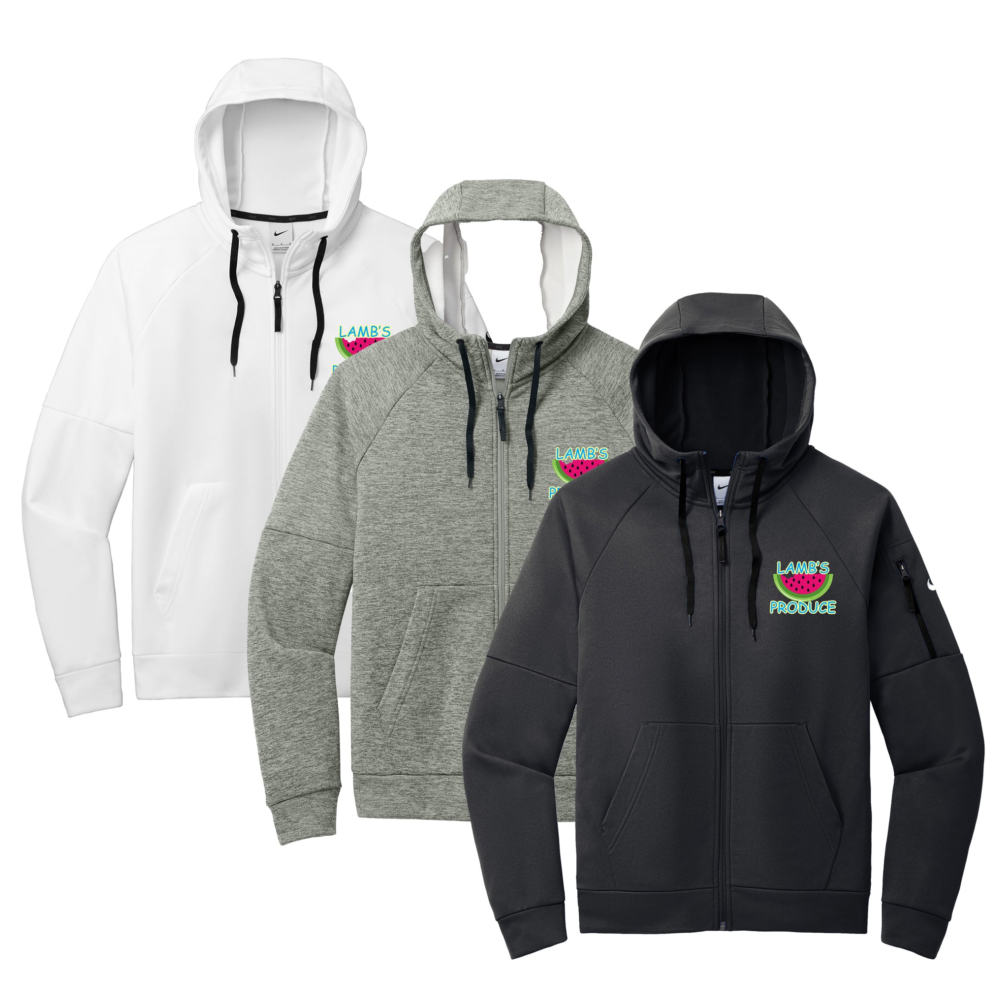 Lamb's Produce Slowpitch Nike Therma-FIT Pocket Full-Zip Fleece Hoodie