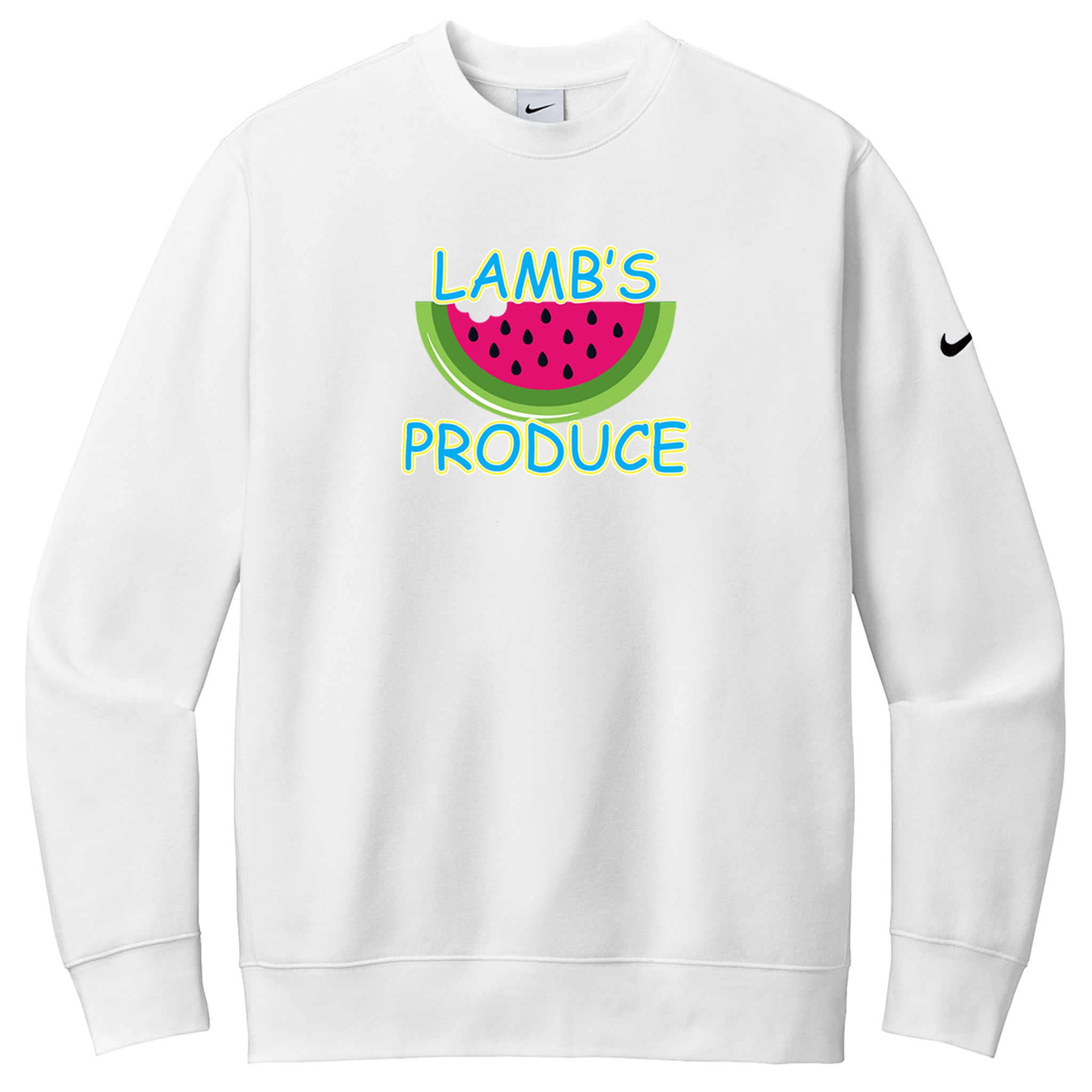 Lamb's Produce Slowpitch Nike Club Fleece Sleeve Swoosh Crew