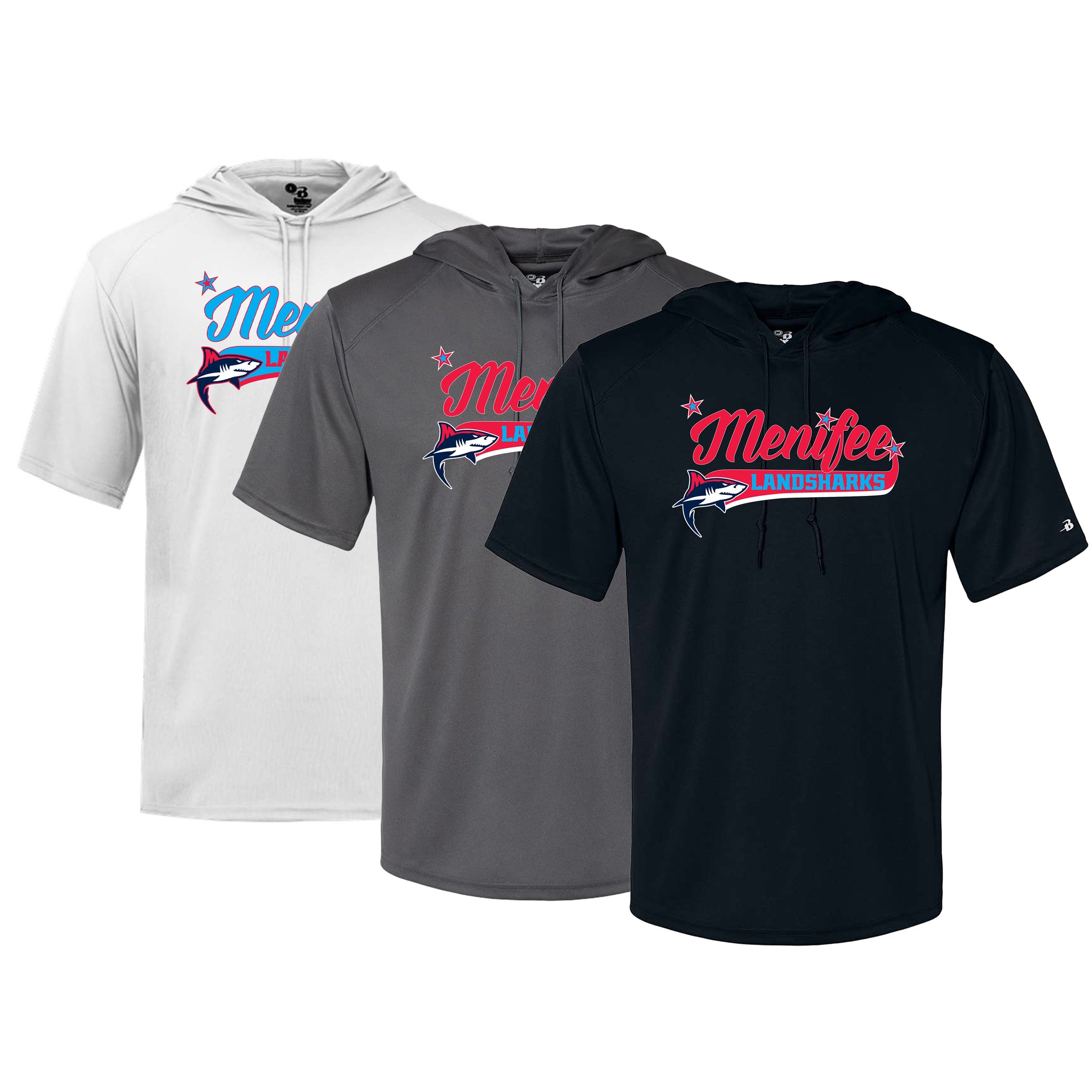 Menifee Landsharks Fastpitch Badger B-Core Hooded T-Shirt