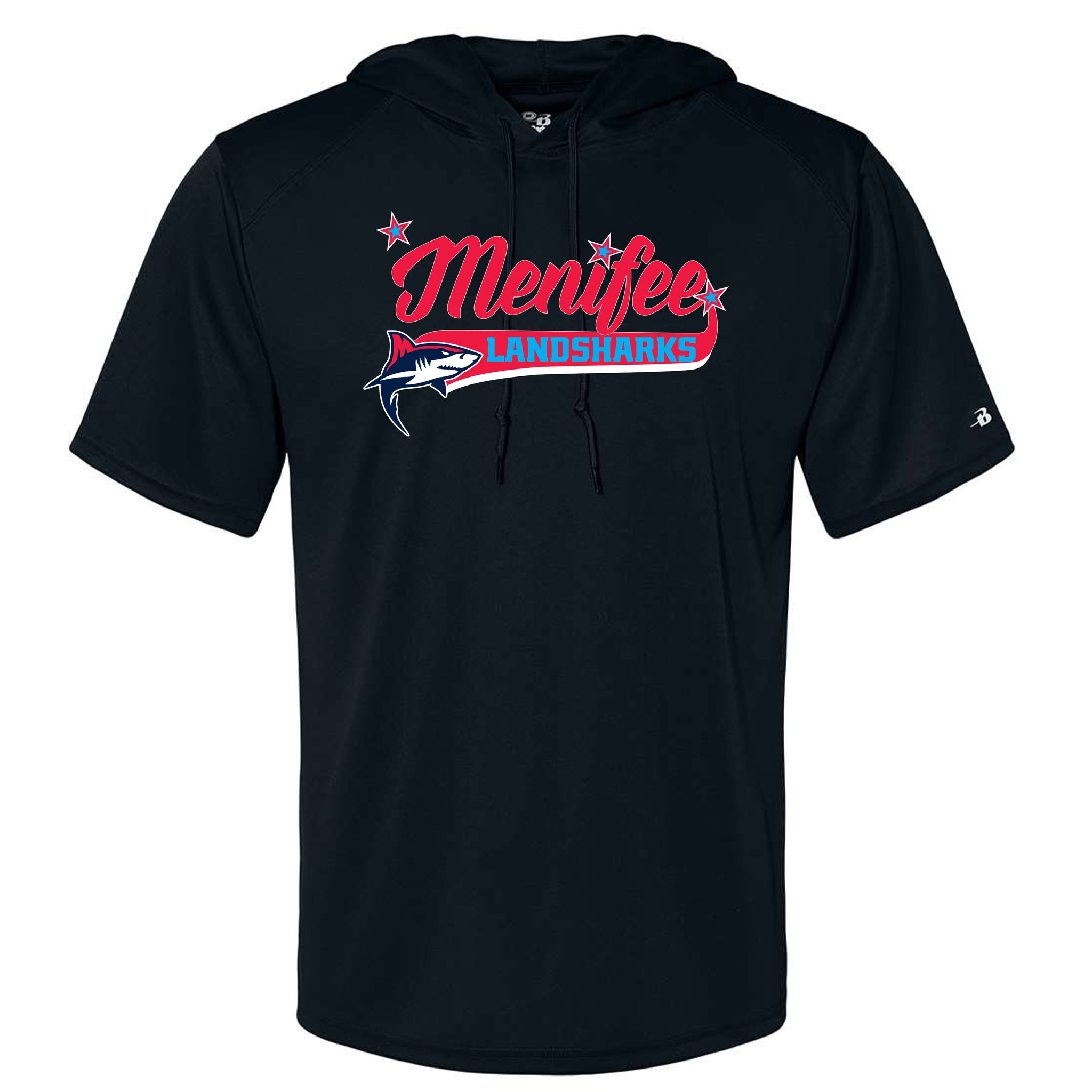 Menifee Landsharks Fastpitch Badger B-Core Hooded T-Shirt