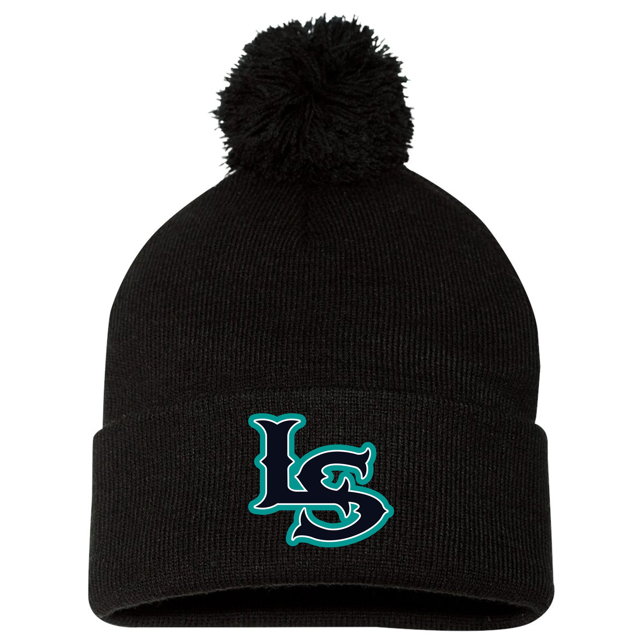 Lady Sharks Fastpitch Sportsman 12" Pom-Pom Cuffed Beanie