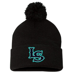 Lady Sharks Fastpitch Sportsman 12" Pom-Pom Cuffed Beanie