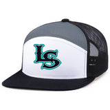 Lady Sharks Fastpitch Pacific Headwear 6-Panel Trucker Snapback Hat