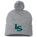 Lady Sharks Fastpitch Sportsman 12" Pom-Pom Cuffed Beanie