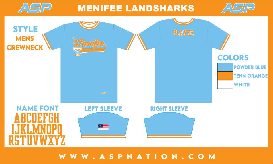 Menifee Lady Vols Fastpitch Mens/Boys Full Sublimation Uniform Short Sleeve