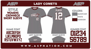 Lady Comets Fastpitch Womens/Girls Full Sublimation Uniform Short Sleeve