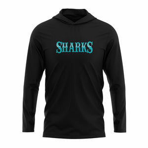 LADY SHARKS FASTPITCH TRI-BLEND HOODED LONG SLEEVE