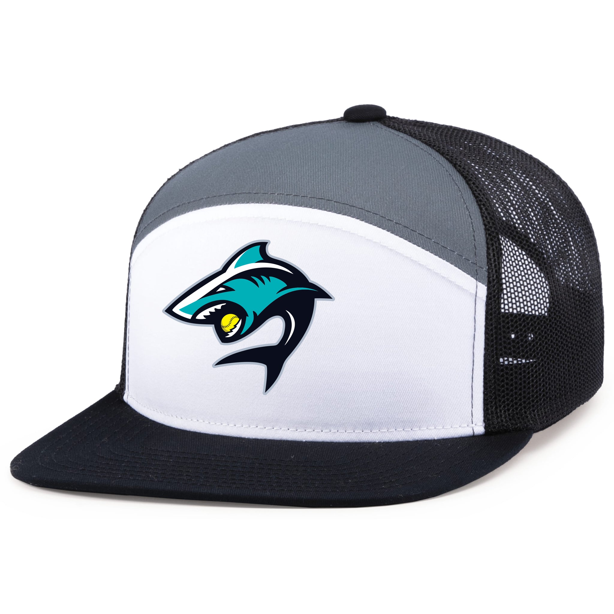 Lady Sharks Fastpitch Pacific Headwear 6-Panel Trucker Snapback Hat