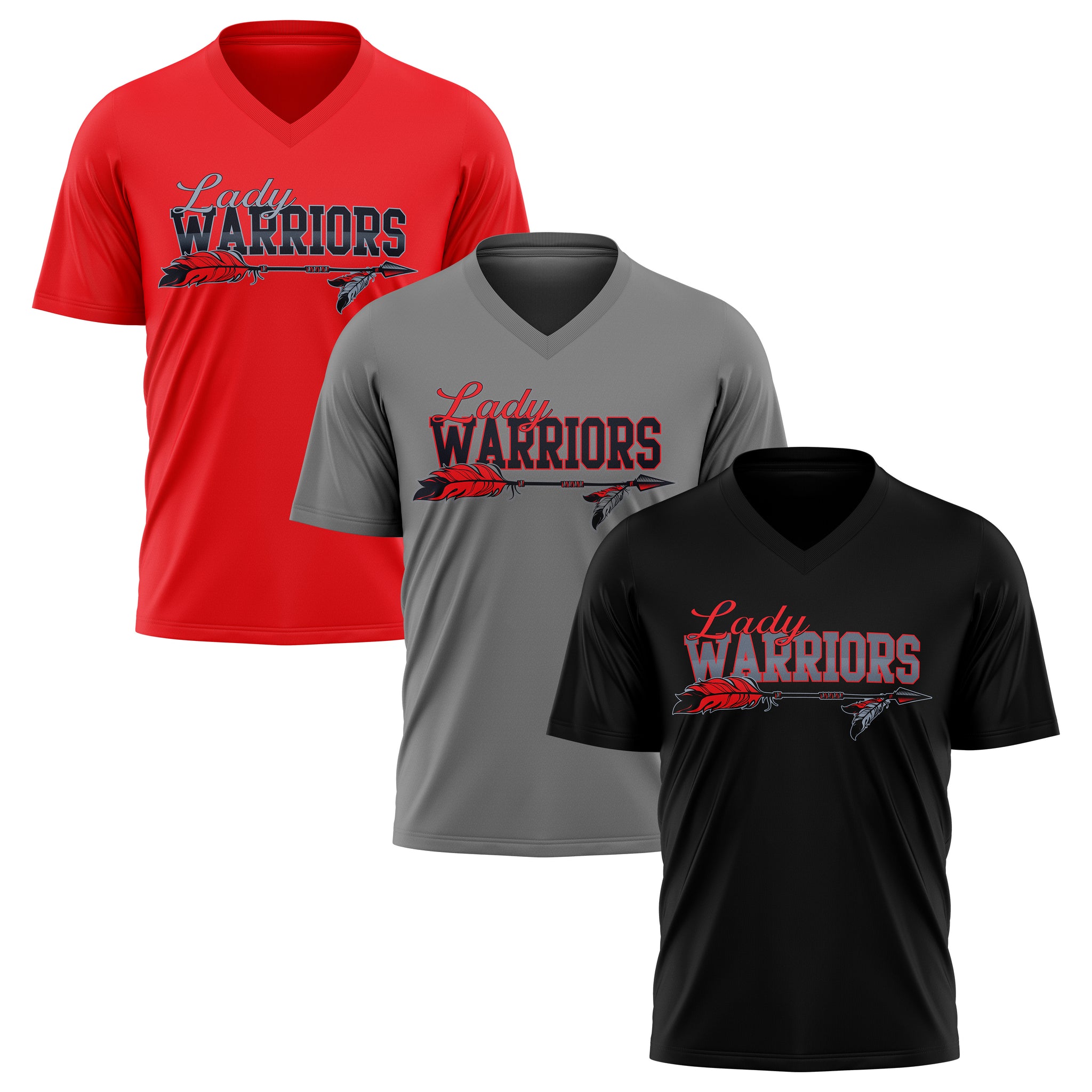 LADY WARRIORS WOMENS FULL SUB V-NECK SHORT SLEEVE