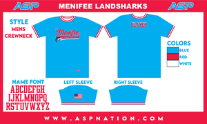 Menifee Landsharks Fastpitch Mens/Boys Full Sublimation Uniform Short Sleeve