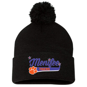 Menifee Tiger Fastpitch Sportsman 12" Pom-Pom Cuffed Beanie