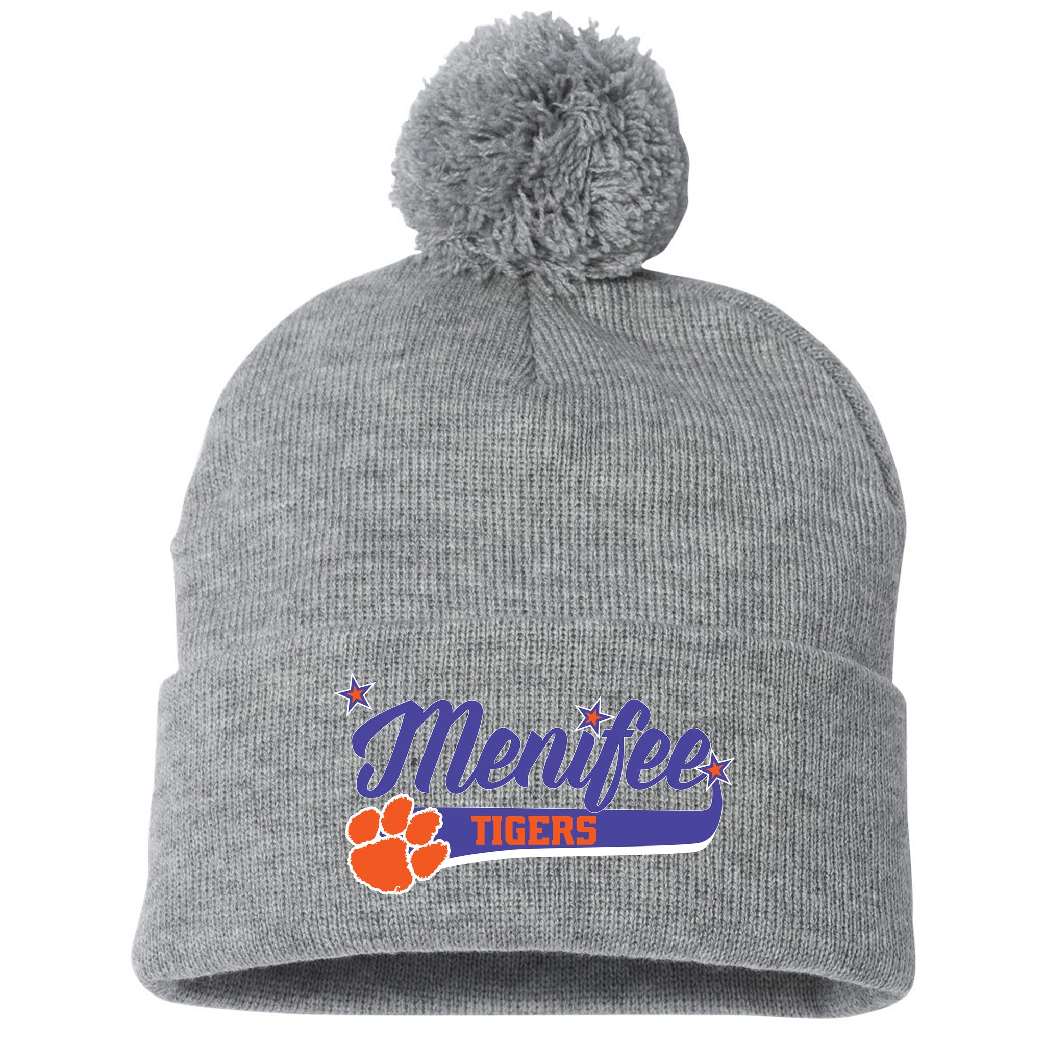 Menifee Tiger Fastpitch Sportsman 12" Pom-Pom Cuffed Beanie