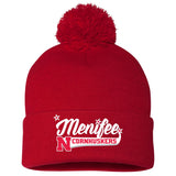 Menifee Cornhuskers Fastpitch Sportsman 12" Pom-Pom Cuffed Beanie