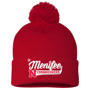 Menifee Cornhuskers Fastpitch Sportsman 12" Pom-Pom Cuffed Beanie