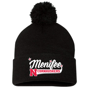Menifee Cornhuskers Fastpitch Sportsman 12" Pom-Pom Cuffed Beanie
