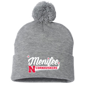 Menifee Cornhuskers Fastpitch Sportsman 12" Pom-Pom Cuffed Beanie