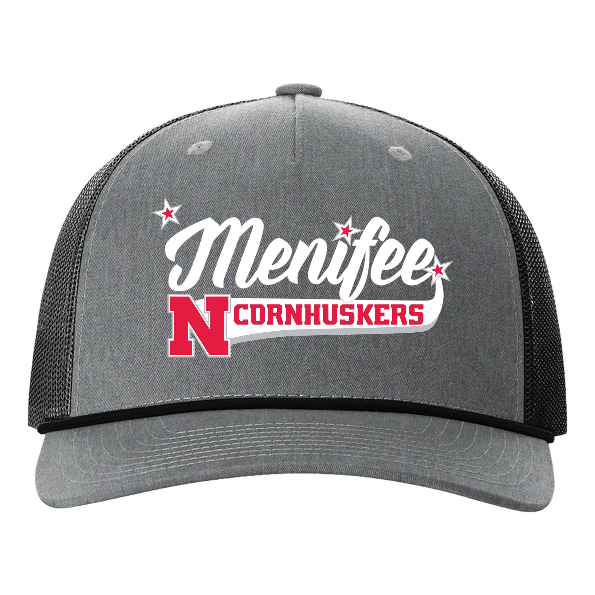 Menifee Cornhuskers Fastpitch Richardson 112FPR Five Panel Trucker with Rope Snapback