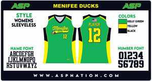 Menifee Ducks Fastpitch Womens/Girls Full Sublimation Uniform Sleeveless