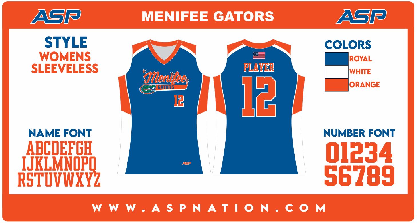 Menifee Gators Fastpitch Womens/Girls Full Sublimation Uniform Sleeveless
