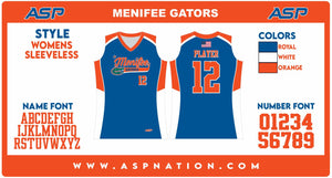 Menifee Gators Fastpitch Womens/Girls Full Sublimation Uniform Sleeveless