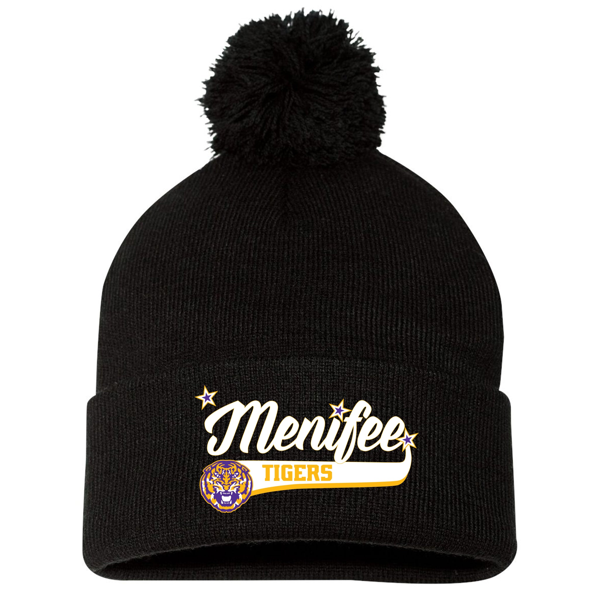 Menifee Tiger Fastpitch Sportsman 12" Pom-Pom Cuffed Beanie