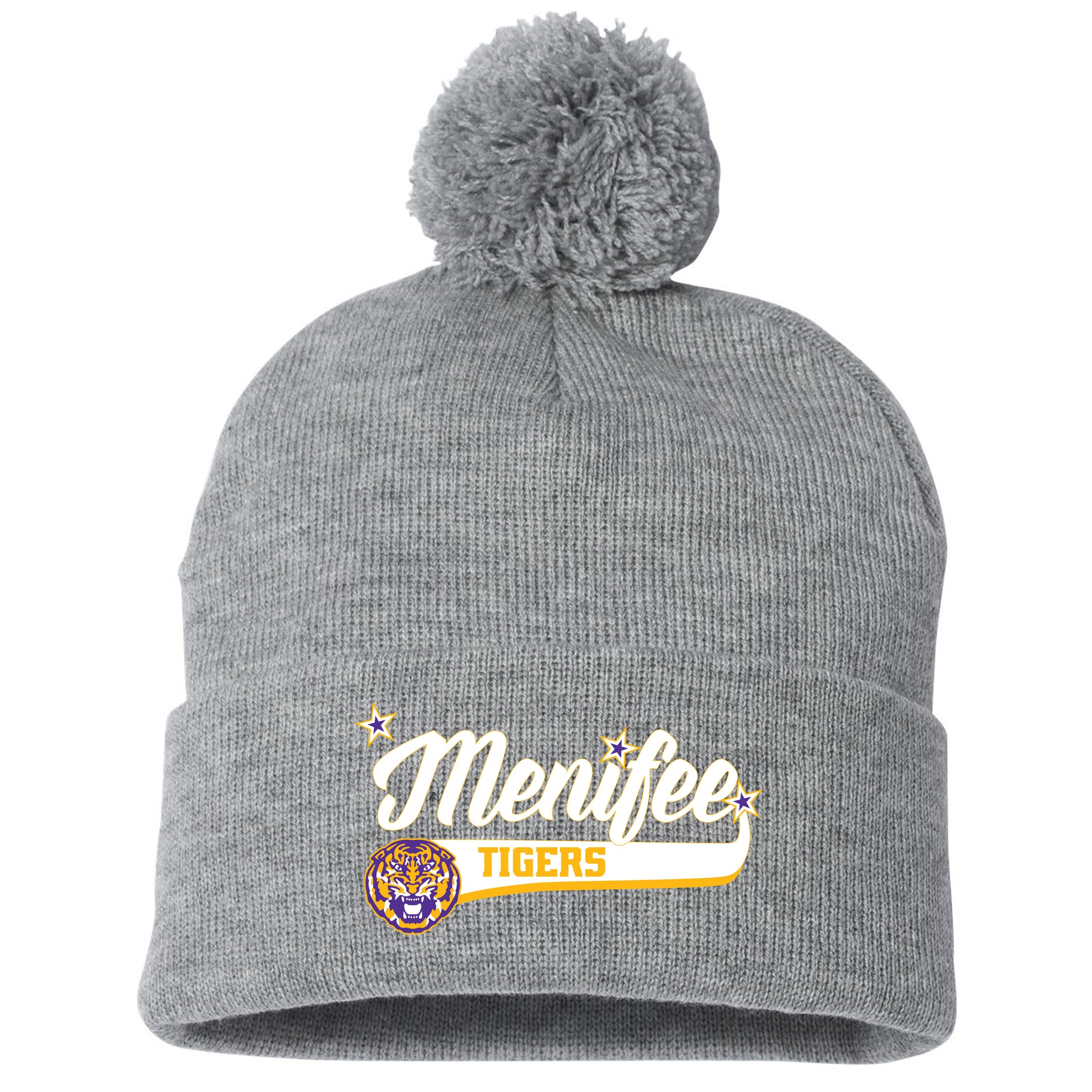 Menifee Tiger Fastpitch Sportsman 12" Pom-Pom Cuffed Beanie