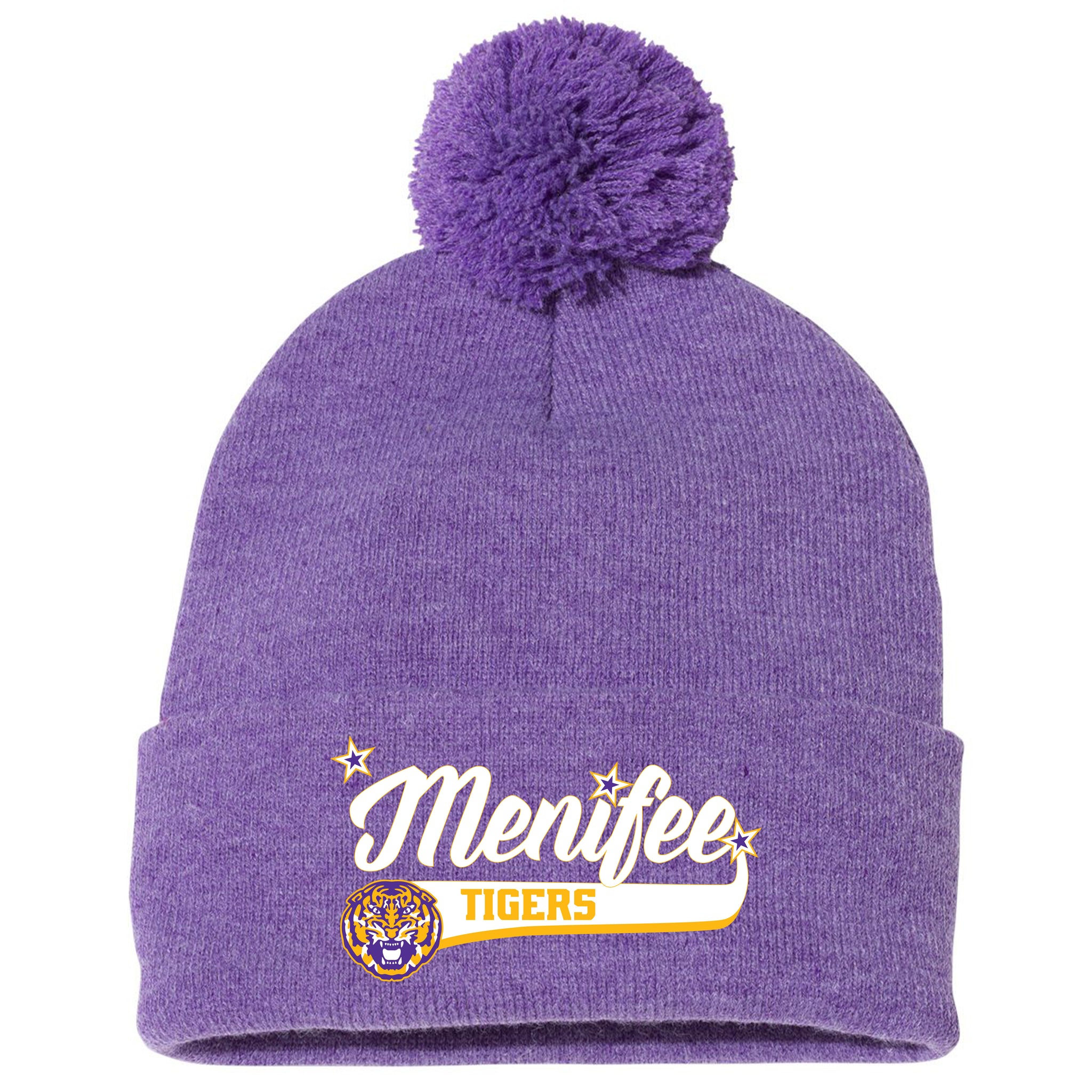 Menifee Tiger Fastpitch Sportsman 12" Pom-Pom Cuffed Beanie