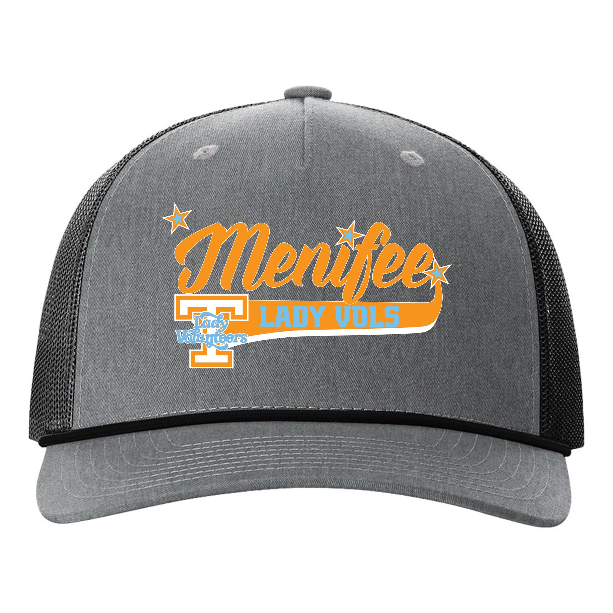Menifee Lady Vols Fastpitch Richardson 112FPR Five Panel Trucker with Rope Snapback