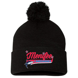 Menifee Landsharks Fastpitch Sportsman 12" Pom-Pom Cuffed Beanie