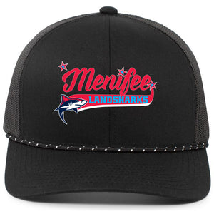 Menifee Landsharks Fastpitch Pacific Headwear Trucker Snapback Braid Cap