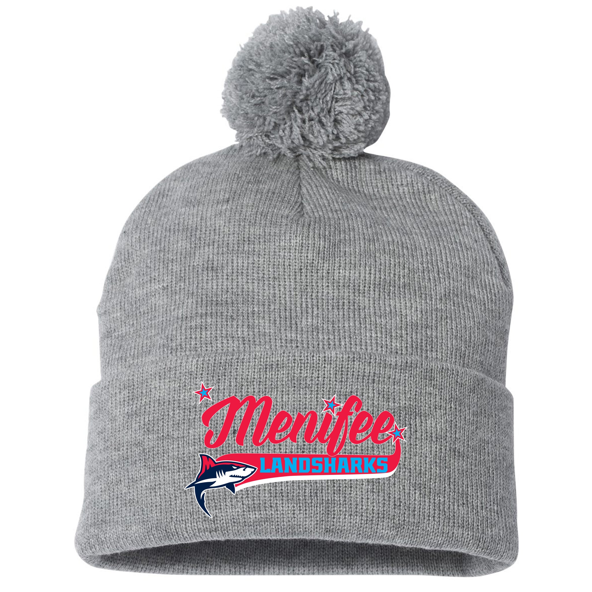 Menifee Landsharks Fastpitch Sportsman 12" Pom-Pom Cuffed Beanie