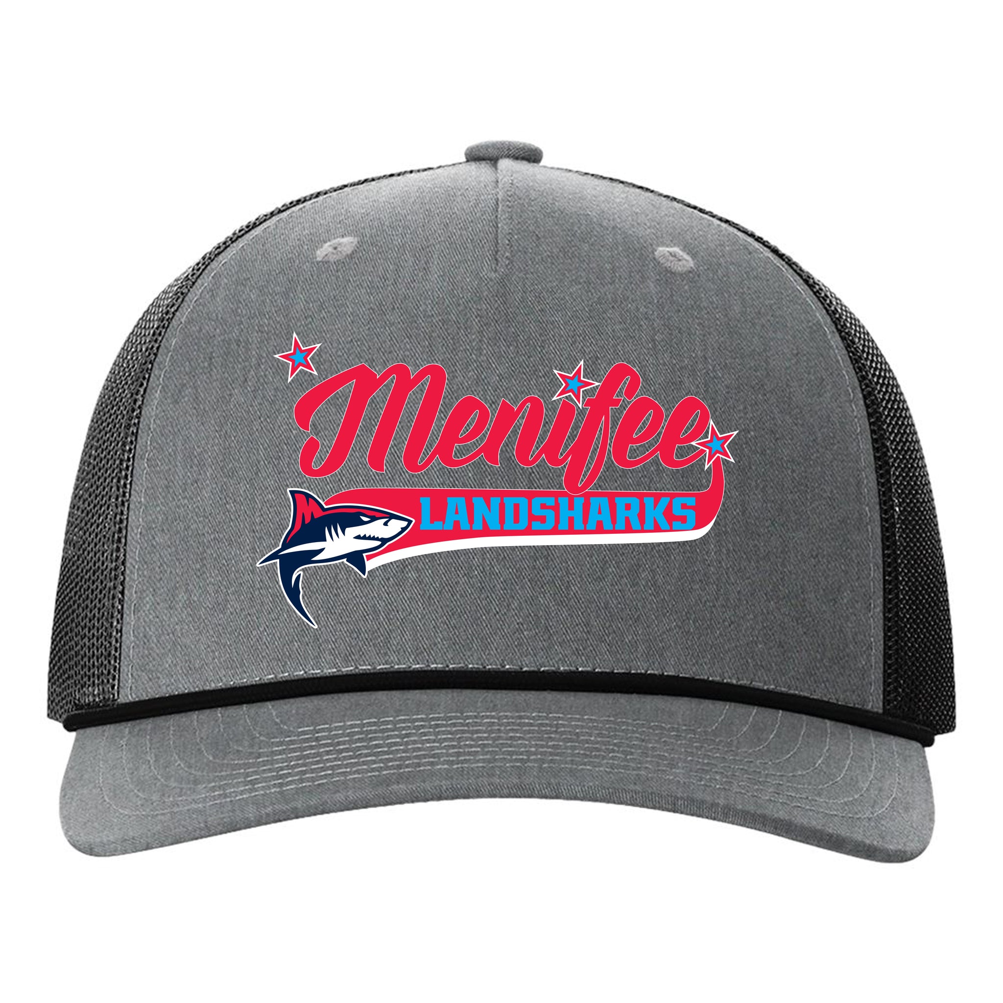 Menifee Landsharks Fastpitch Richardson 112FPR Five Panel Trucker with Rope Snapback