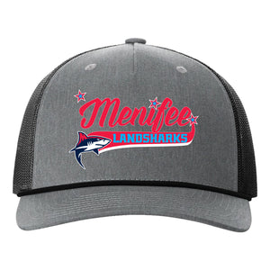 Menifee Landsharks Fastpitch Richardson 112FPR Five Panel Trucker with Rope Snapback